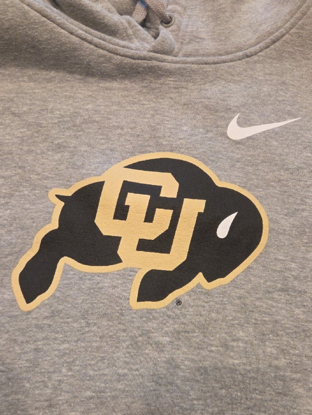 Nike Gray CU Buffalo Hoodie with White Swoosh - Picture 3 of 4